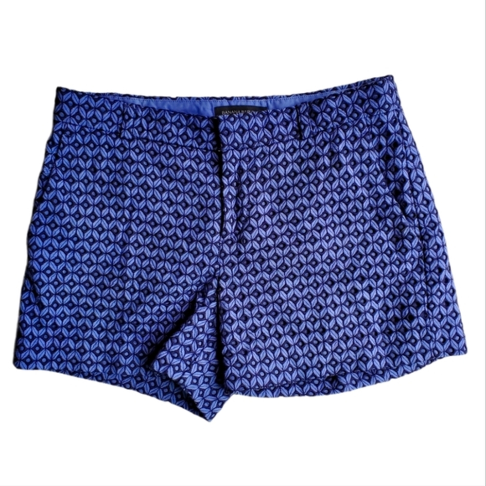 Banana Republic Blue Eyelet Preppy Shorts 0 Petite
